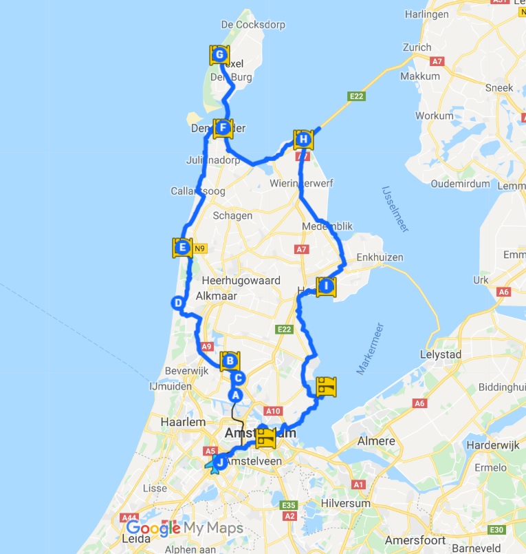 Olanda in bicicletta, l'itinerario